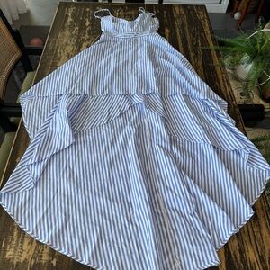 GORGEOUS 💕 Blue White Stripe Hi Lo Dress  - SMALL